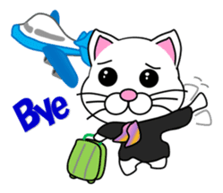 A flight Attendant of white cat sticker #15533713