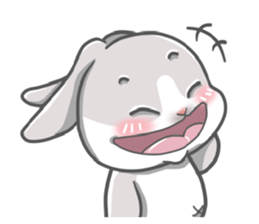 Gray bunny sticker #15534219