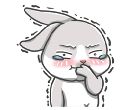 Gray bunny sticker #15534221
