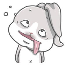 Gray bunny sticker #15534223