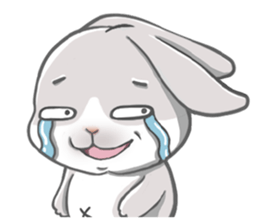Gray bunny sticker #15534225