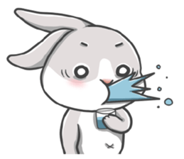 Gray bunny sticker #15534226