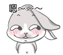 Gray bunny sticker #15534227