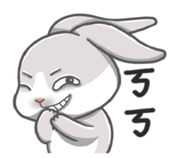 Gray bunny sticker #15534228