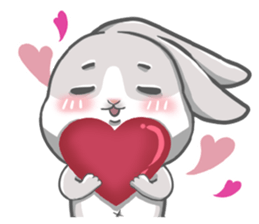 Gray bunny sticker #15534231