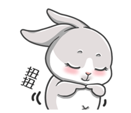 Gray bunny sticker #15534232