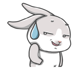 Gray bunny sticker #15534237