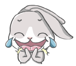 Gray bunny sticker #15534239