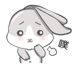 Gray bunny sticker #15534241