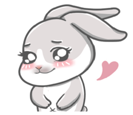 Gray bunny sticker #15534242