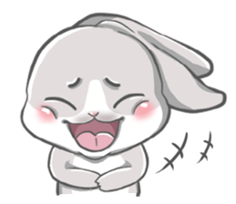 Gray bunny sticker #15534246