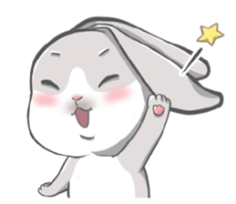 Gray bunny sticker #15534247