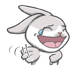 Gray bunny sticker #15534248