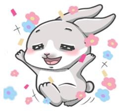 Gray bunny sticker #15534252