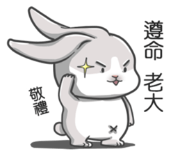 Gray bunny sticker #15534253
