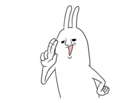 Relaxing rabbit moves sticker #15536897
