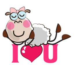 Love of Funny Fluffy-white Sheep sticker #15537966