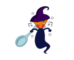 Fox and Witch Spoon Animated sticker #15541405