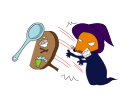 Fox and Witch Spoon Animated sticker #15541421