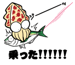 oval squid (aori ika) sticker no.4 YAEN sticker #15542848