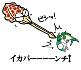 oval squid (aori ika) sticker no.4 YAEN sticker #15542853