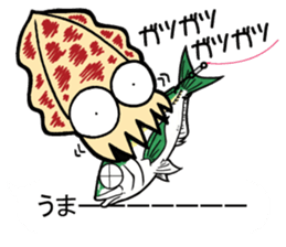 oval squid (aori ika) sticker no.4 YAEN sticker #15542863