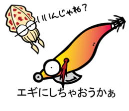 oval squid (aori ika) sticker no.4 YAEN sticker #15542870