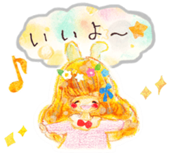 Cute girl ''Hina''&rabbit ''Ru'' sticker #15543789