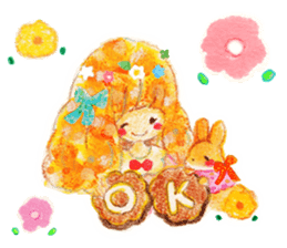 Cute girl ''Hina''&rabbit ''Ru'' sticker #15543794