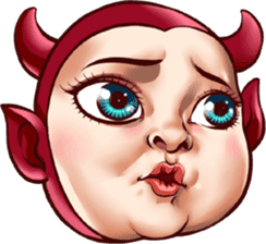 BaBy Demon Funny Face sticker #15545010
