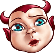 BaBy Demon Funny Face sticker #15545018