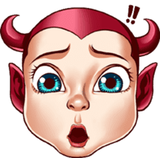 BaBy Demon Funny Face sticker #15545030