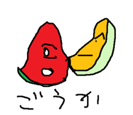 suika meronn sticker #15554106