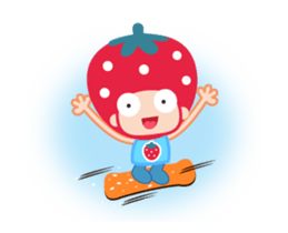 Lovely Strawberry Girl Animated sticker #15555682