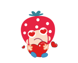 Lovely Strawberry Girl Animated sticker #15555684
