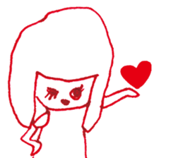 with heart cute girl006 sticker #15555855