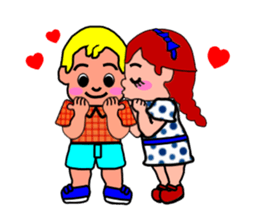 so cute boy&girl's happy life 1 sticker #15558735