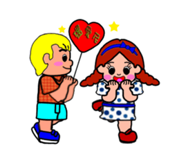so cute boy&girl's happy life 1 sticker #15558749
