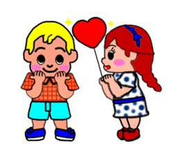 so cute boy&girl's happy life 1 sticker #15558752