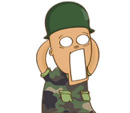Egg-head soldier sticker #15560656