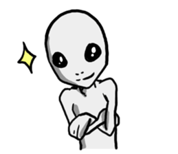 Cute Grey Alien sticker sticker #15571885