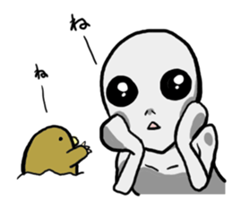 Cute Grey Alien sticker sticker #15571891