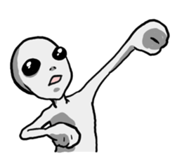 Cute Grey Alien sticker sticker #15571920