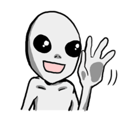 Cute Grey Alien sticker sticker #15571921