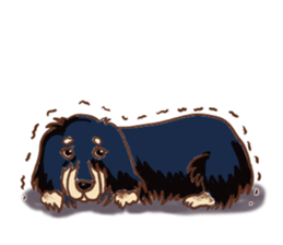 Everyday conversation of miniature dachs sticker #15575078