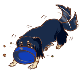 Everyday conversation of miniature dachs sticker #15575082