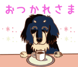 Everyday conversation of miniature dachs sticker #15575087