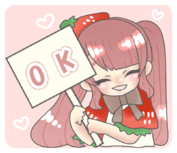 Strawberry daughter stamp sticker #15575414