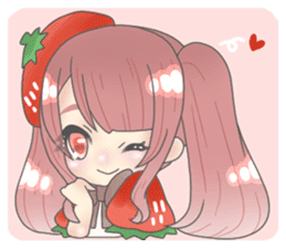Strawberry daughter stamp sticker #15575419