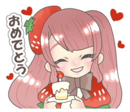 Strawberry daughter stamp sticker #15575420